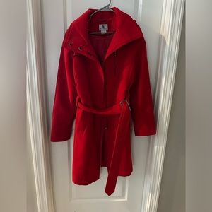 Red long beautiful coat!